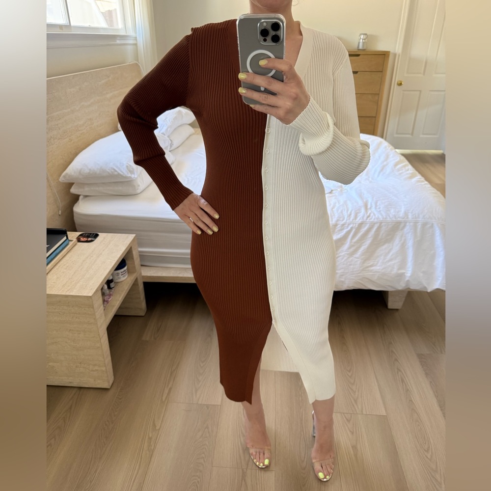 Staud Shoko Colorblocked Midi-Dress